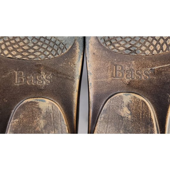 Bass Shoes Womens 8.5M Brown Distressed Brenda Classic Open Cut Clog Slip on - Picture 10 of 10